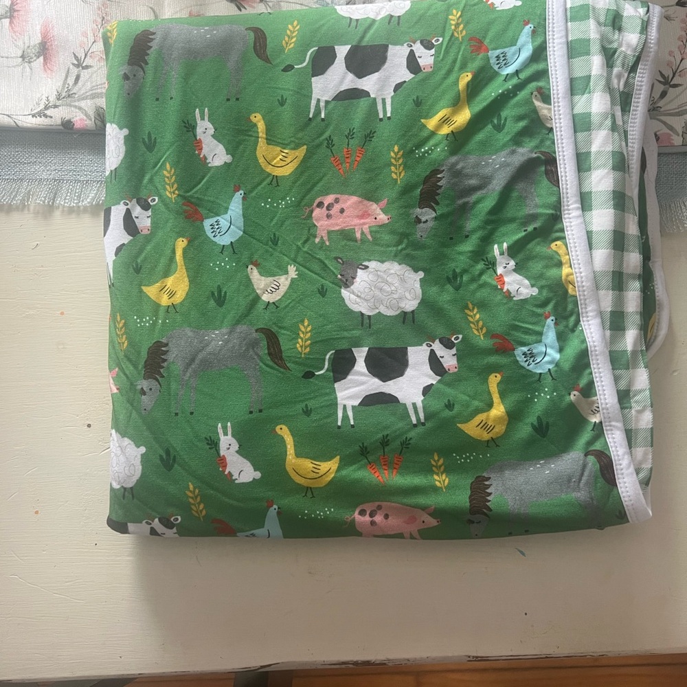 Farm Animal Little sleepies cloud blanket